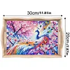 (US Only)Wooden Peach Blossom Peacock 5D DIY Diamond Painting Tray Art Craft with Handle