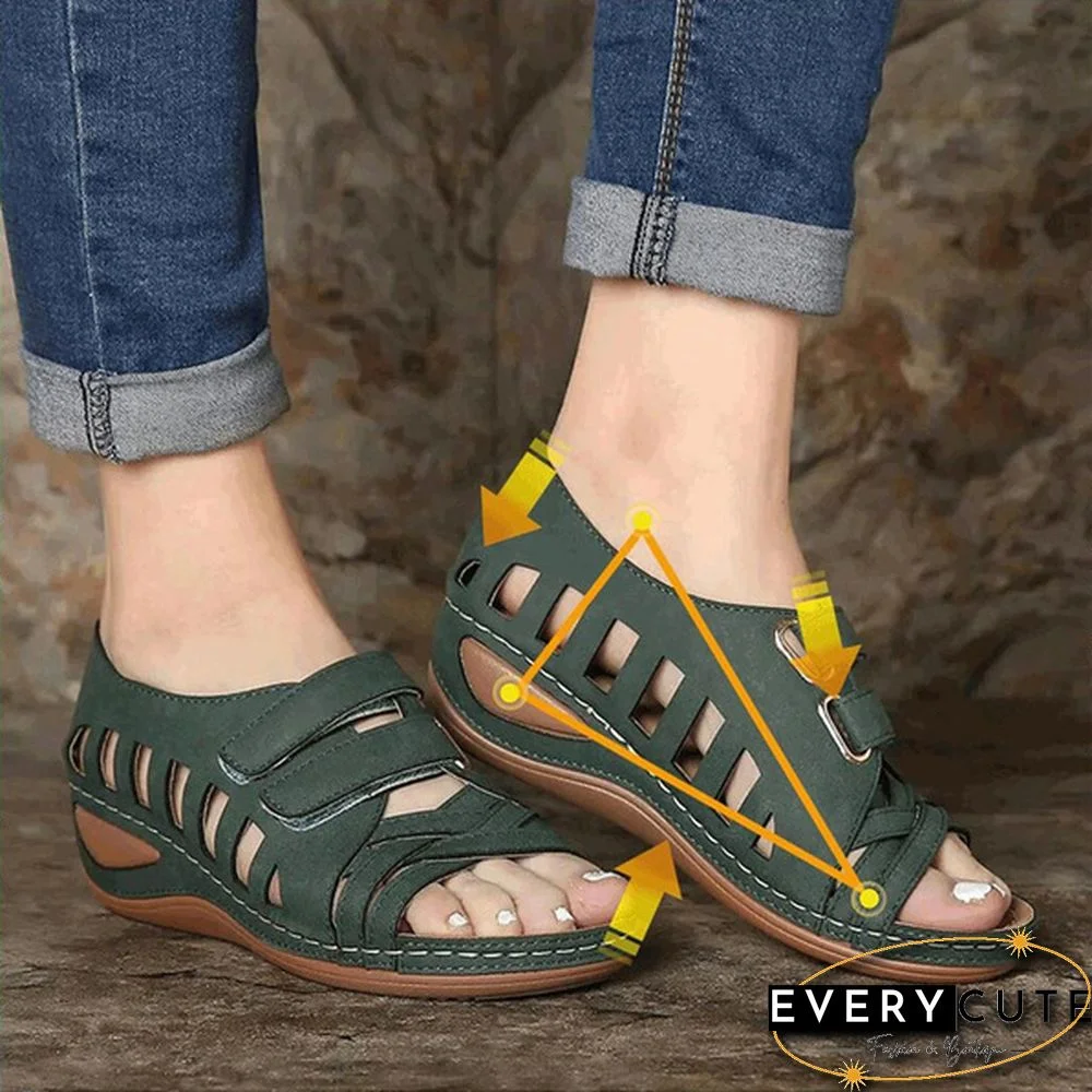 Fashion Women Summer Casual Shoes Hollow-out Leather Sandals Single Shoes Peas Shoes Ladies Loafers