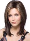 Gradient Highlight Layering Shoulder Short Straight Wigs
