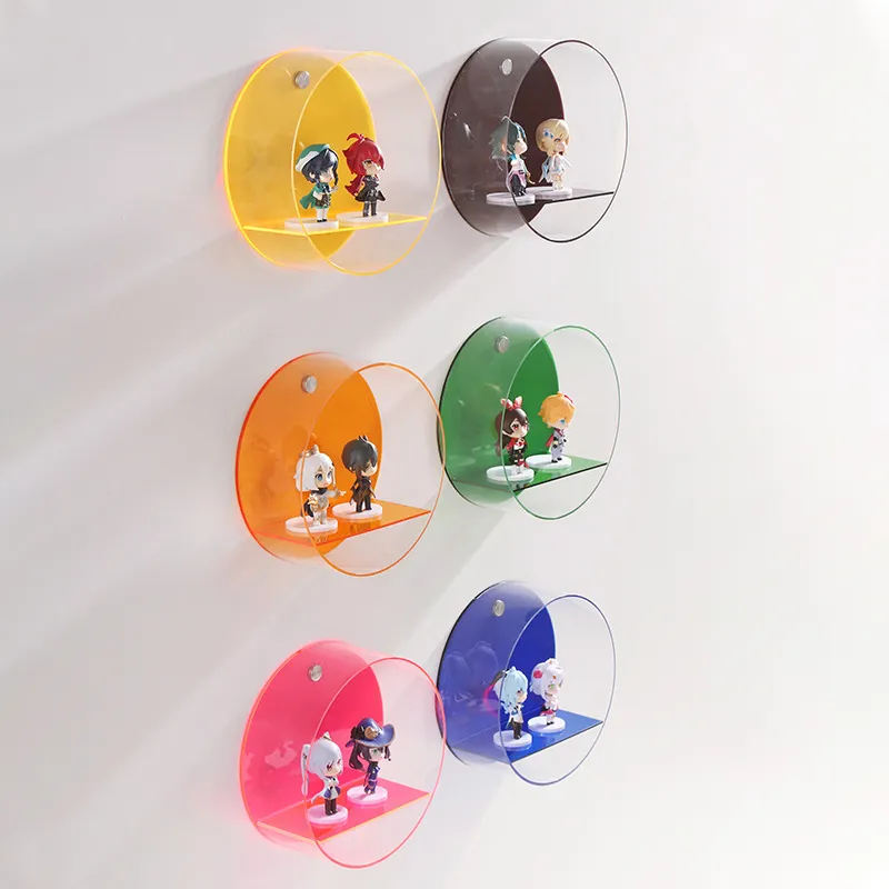 Transparent Round Figurines Display Stand Home Decor Wall Non-Yellowing ...