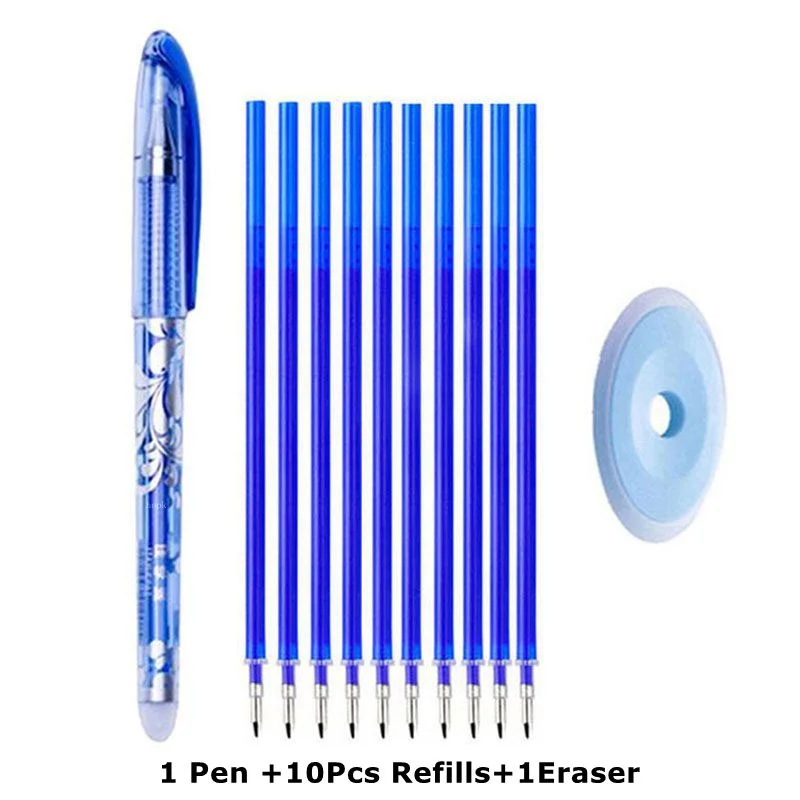 Erasable Pen Refills Rod Set 0.5mm Needle/0.7mm Bullet tip Washable Handle Erasable Ballpoint Pen for School Pen Writing Tools