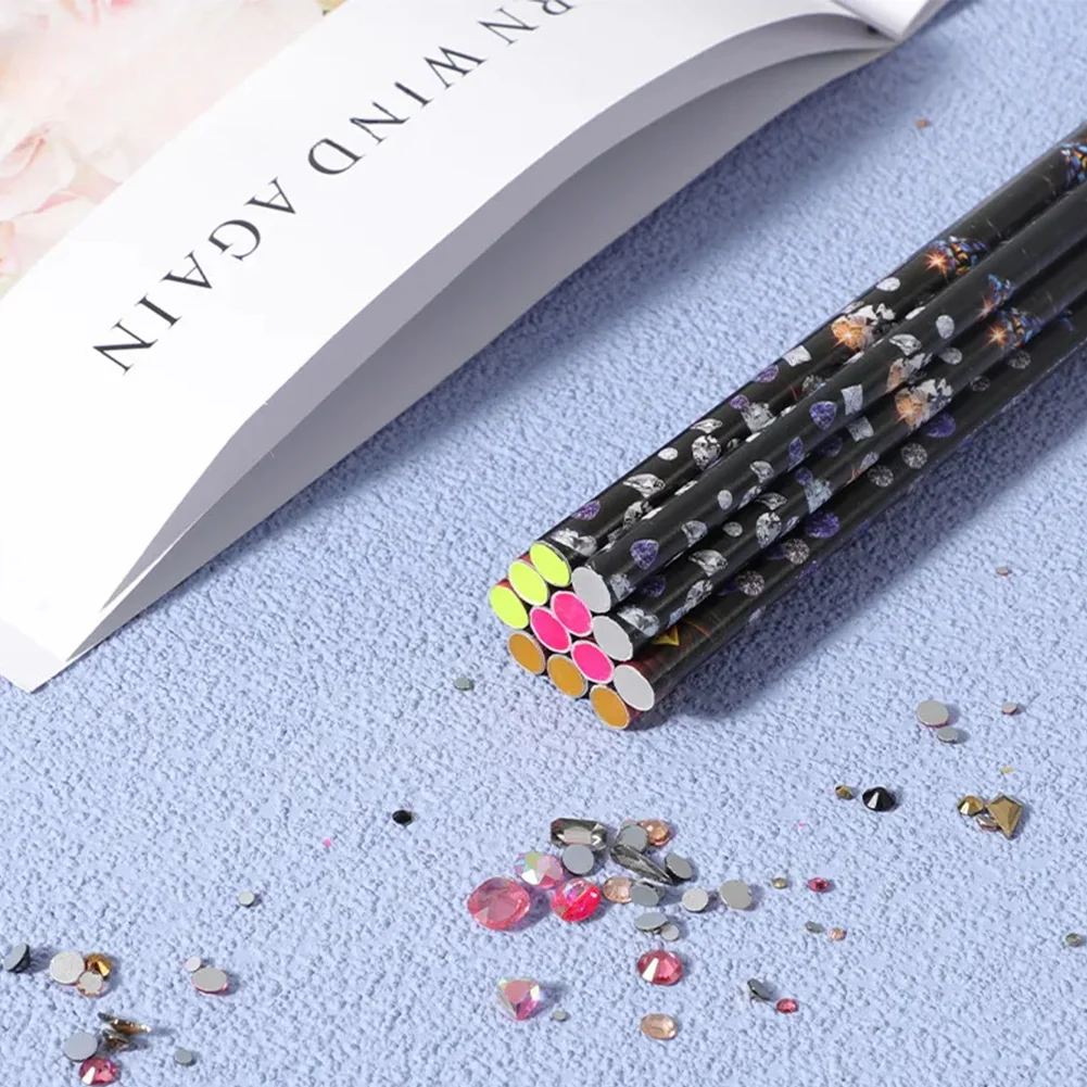 4/12PCS Crystal Gem Pick Up Tools Self Adhesive Diamond Painting Dotting Wax Pen