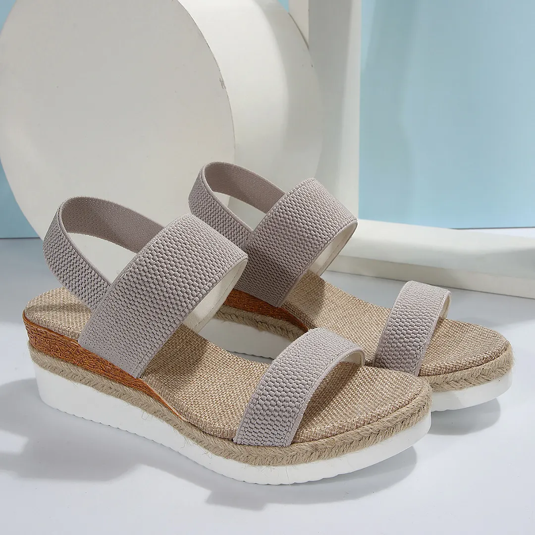 Breakj Breakj Slope Heel Sandals Women 2025 Summer New Fish Mouth Tight Feet Thick-Soled Sandals