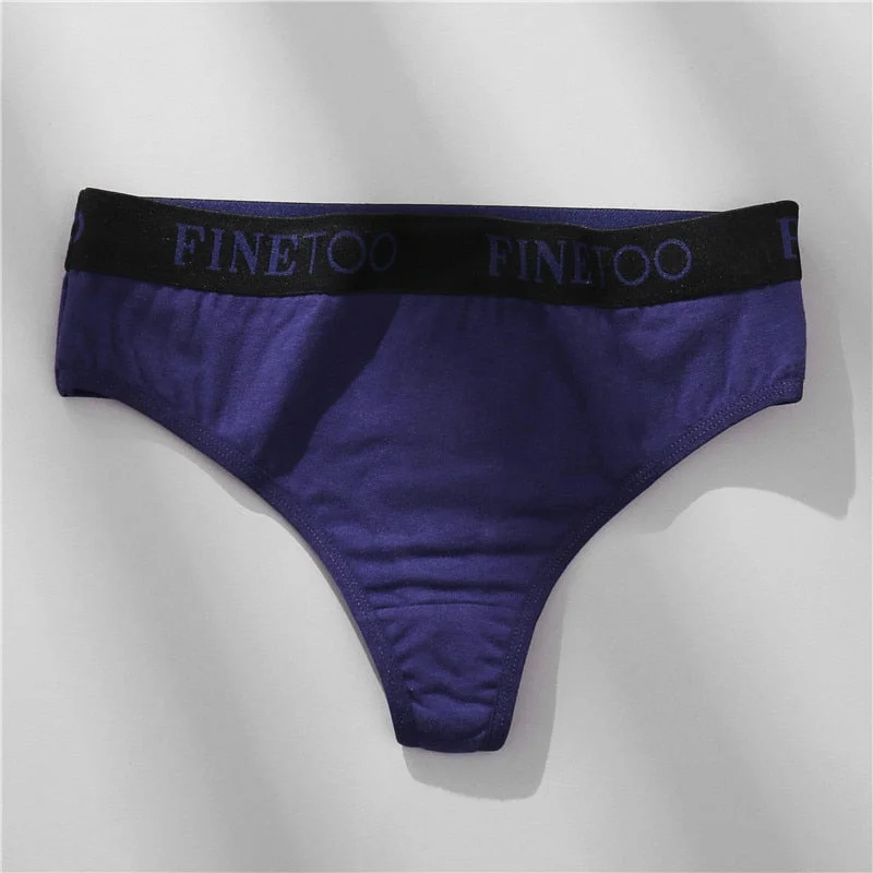 FINETOO M-XL G-string Cotton Panties For Women Letter Waist Underwear Female Underpants Comfortable Thongs Women Lingerie