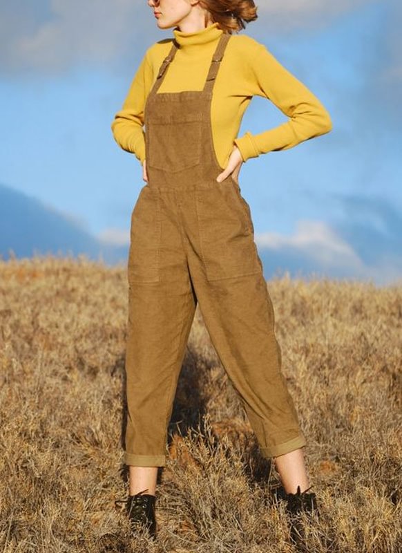 classic airy and comfortable corduroy vintage women's jumpsuits
