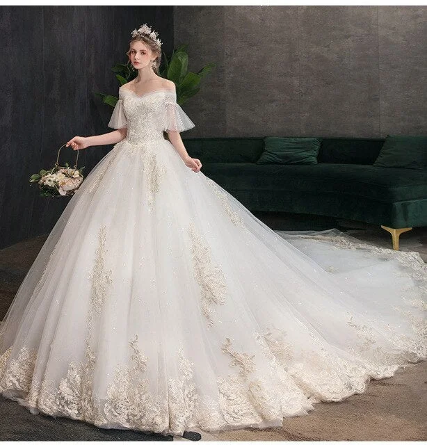 Luxury Fairy High Waist Wedding Prom Dress BE703