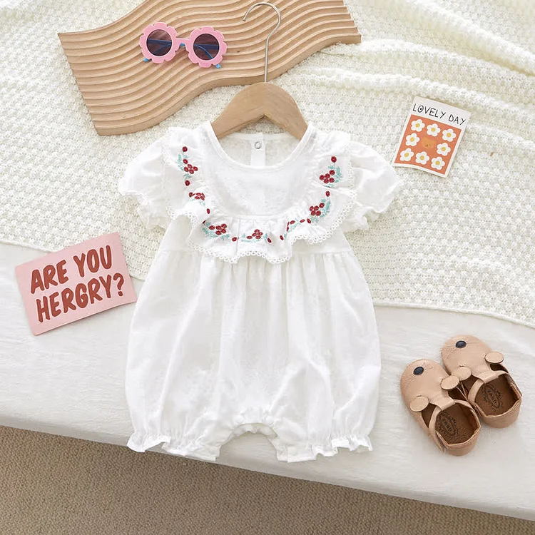 Baby Embroidered Flounce Floral Romper