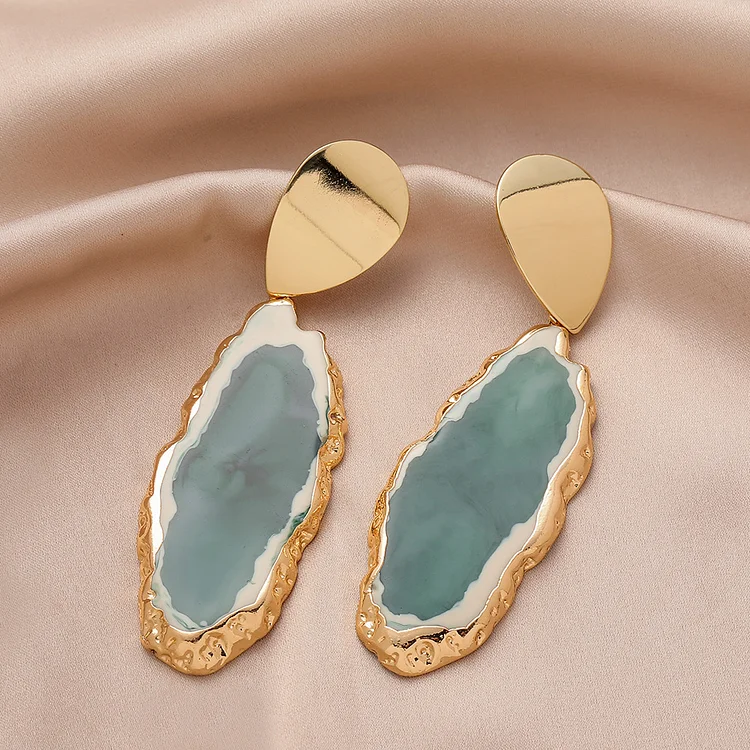 Personality Irregular Jade Aesthetic Earrings - yankia