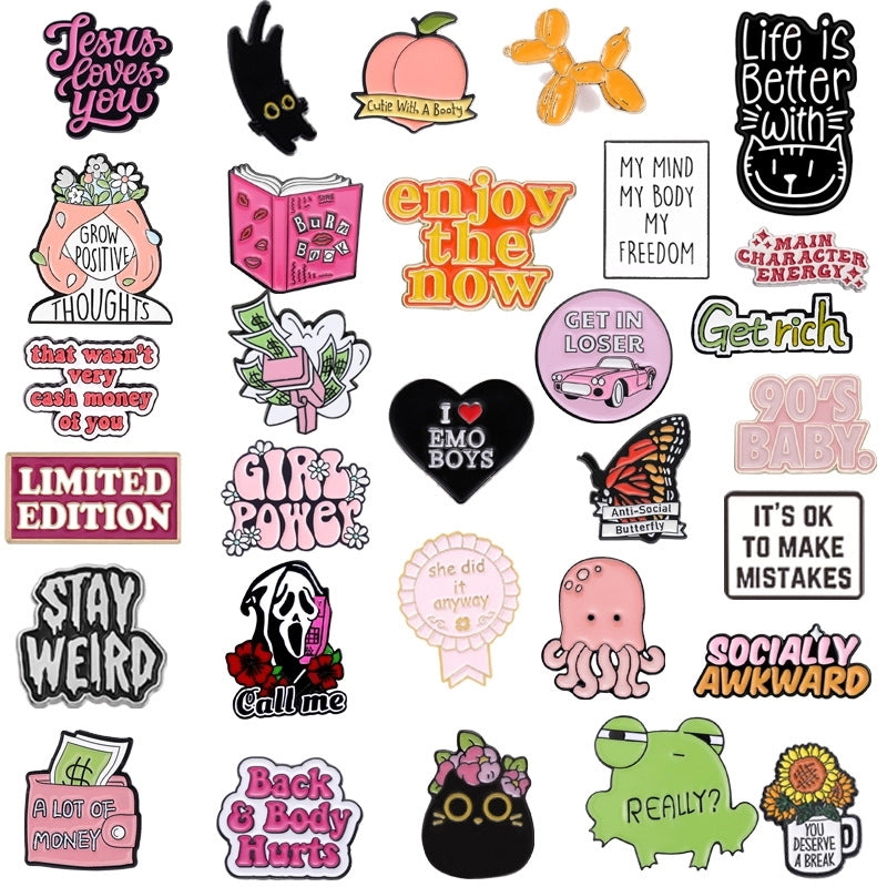 Cartoon Style Pin Sunflower Butterfly Alloy Stoving Varnish Unisex Brooches