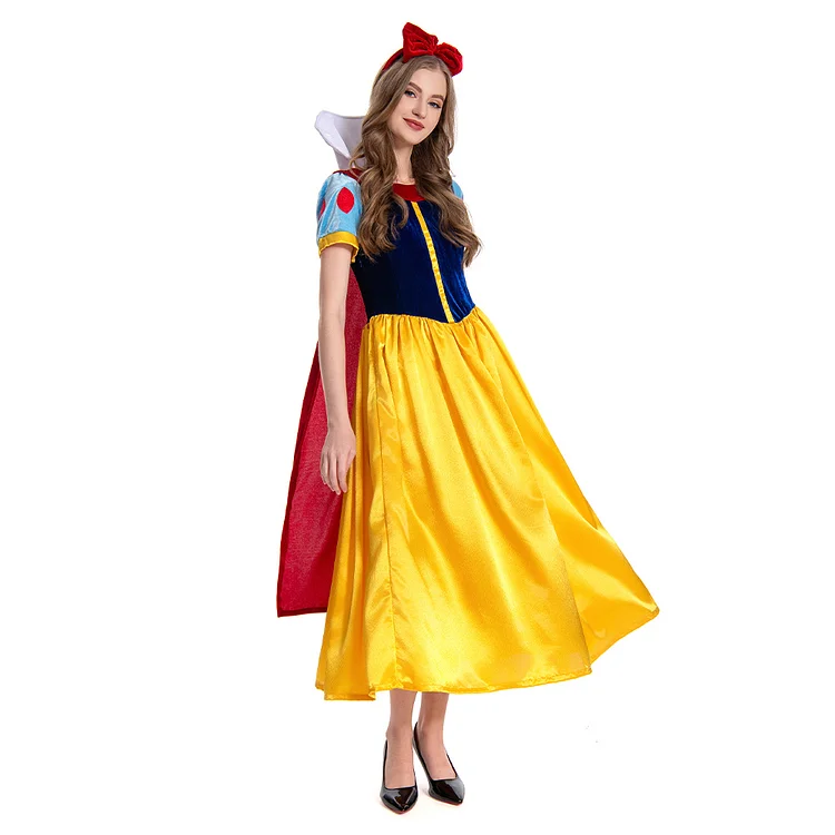 Snow White Princess Dress Cloak Outfits Cosplay Costume Carnival Suit