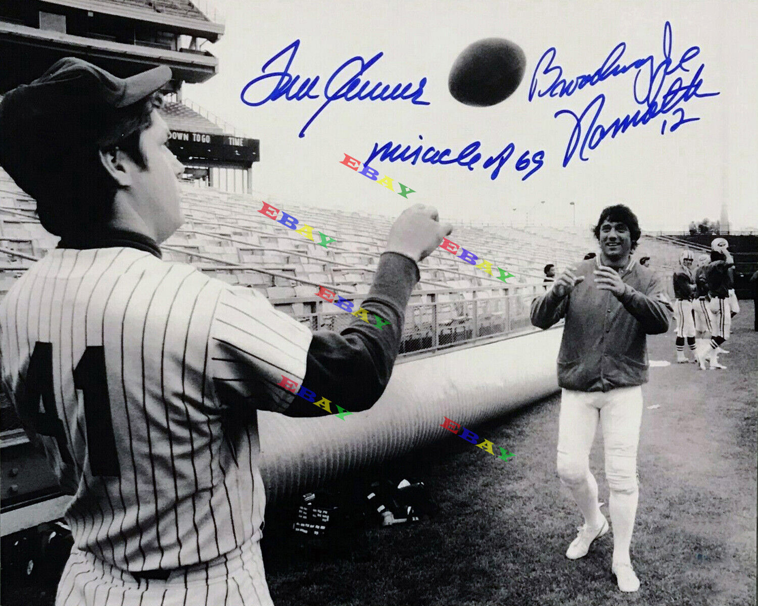 Tom Seaver & Joe Namath Signed Autographed 8x10 Photo Poster painting Reprint