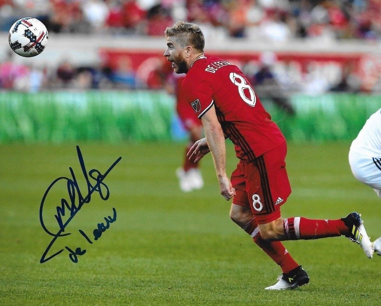 Michael de Leeuw signed Chicago Fire MLS Soccer 8x10 Photo Poster painting autographed 3