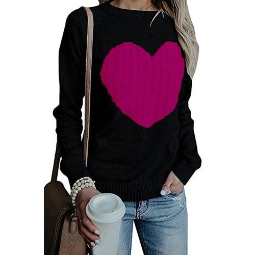 Oversized Sweaters for Women Fashion Autumn Winter Warm Women's Jumper Loose Love Pattern Sweater Knitted Pullover Female 2020 - BlackFridayBuys