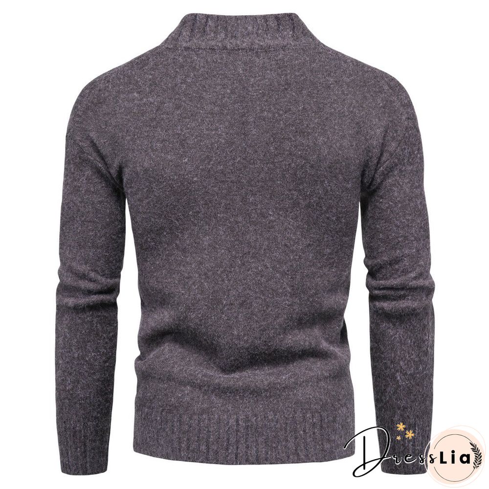Half High Collar Casual Long Sleeve Men's Sweater