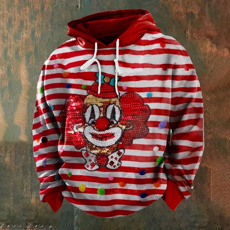 Men's Kölner  Karneval Clown Print Hooded Sweatshirt