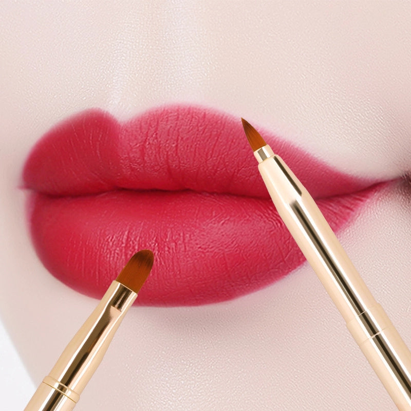 Retractable Lip Brush Double Head With Cover Concealer Makeup Brush Lipstick Brush Portable Lip Brush Multifunctional Makeup Tool