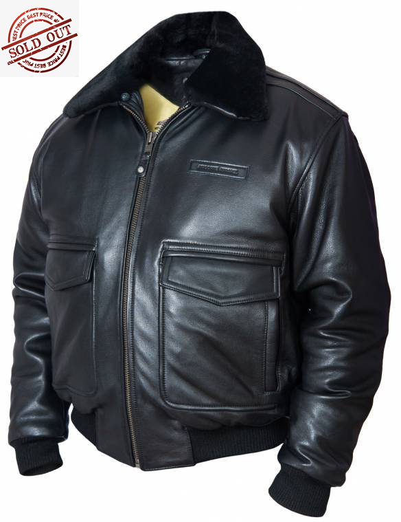 (NEW ARRIVALS) A-2 FLIGHT LEATHER JACKET WITH LINER BLACK[SOLD OUT]