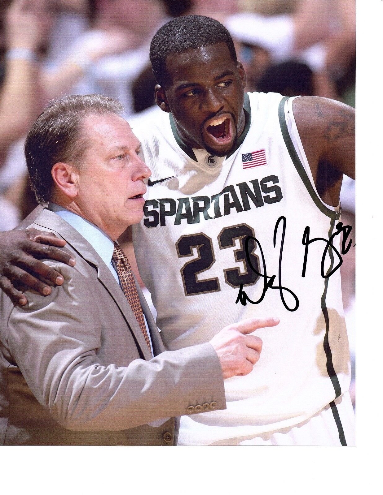 Draymond Green signed auto Photo Poster painting Michigan State basketball Spartans MSU Tom Izzo