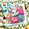 6PCS Diamond Painting Easter Rabbit Greeting Card Kit for Birthdays Thanksgiving & Special Occasion