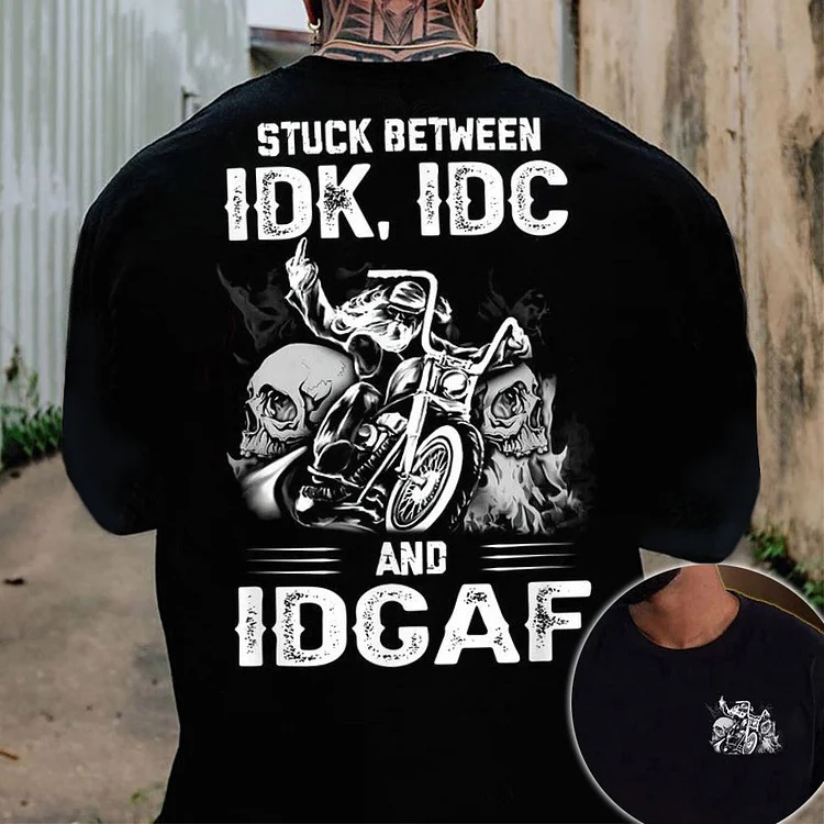 "Stuck Between I Don'T Know..." Personalized Slogan Creative Design Men's Fashion Casual Long Sleeve