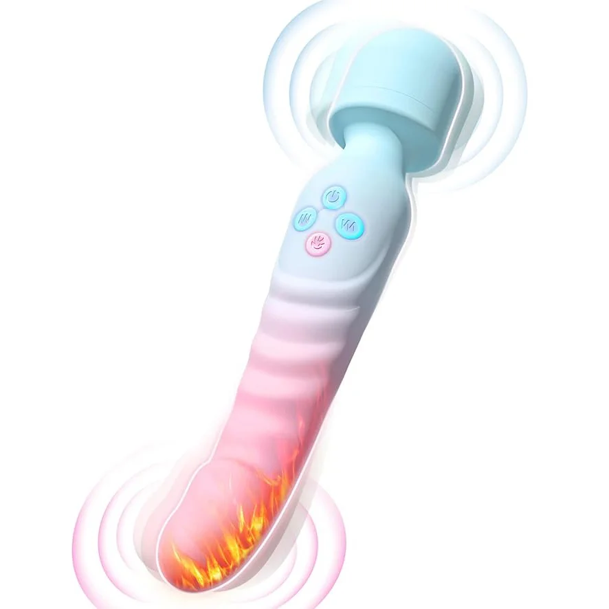 Aura – Heating Dual-Ended Wand Vibrator with Flexible Neck for Clitoral and Internal Stimulation