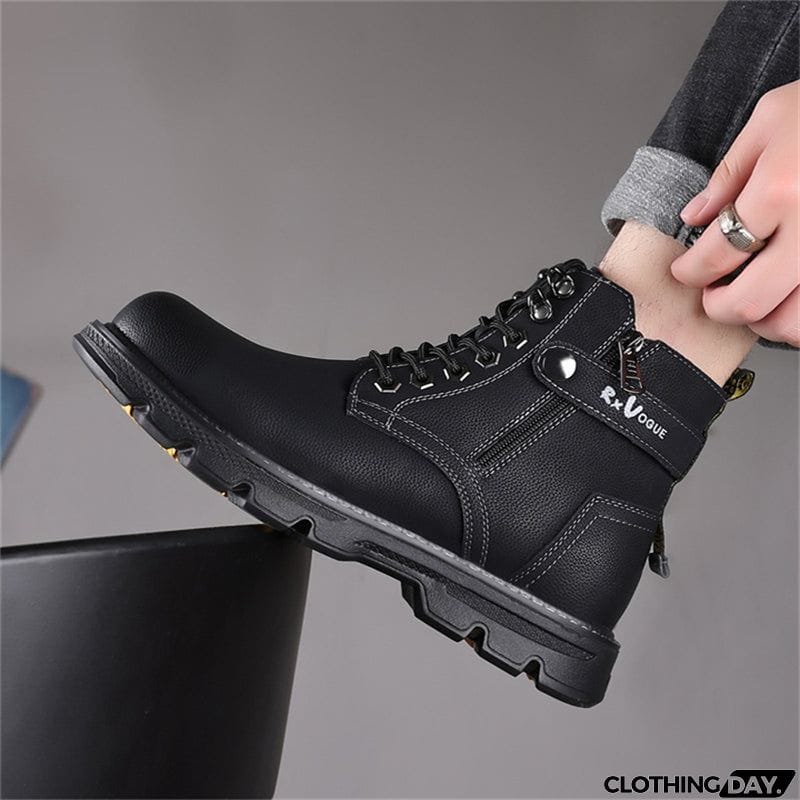 Men's Cotton High Top Cashmere Fleece Martin Boots