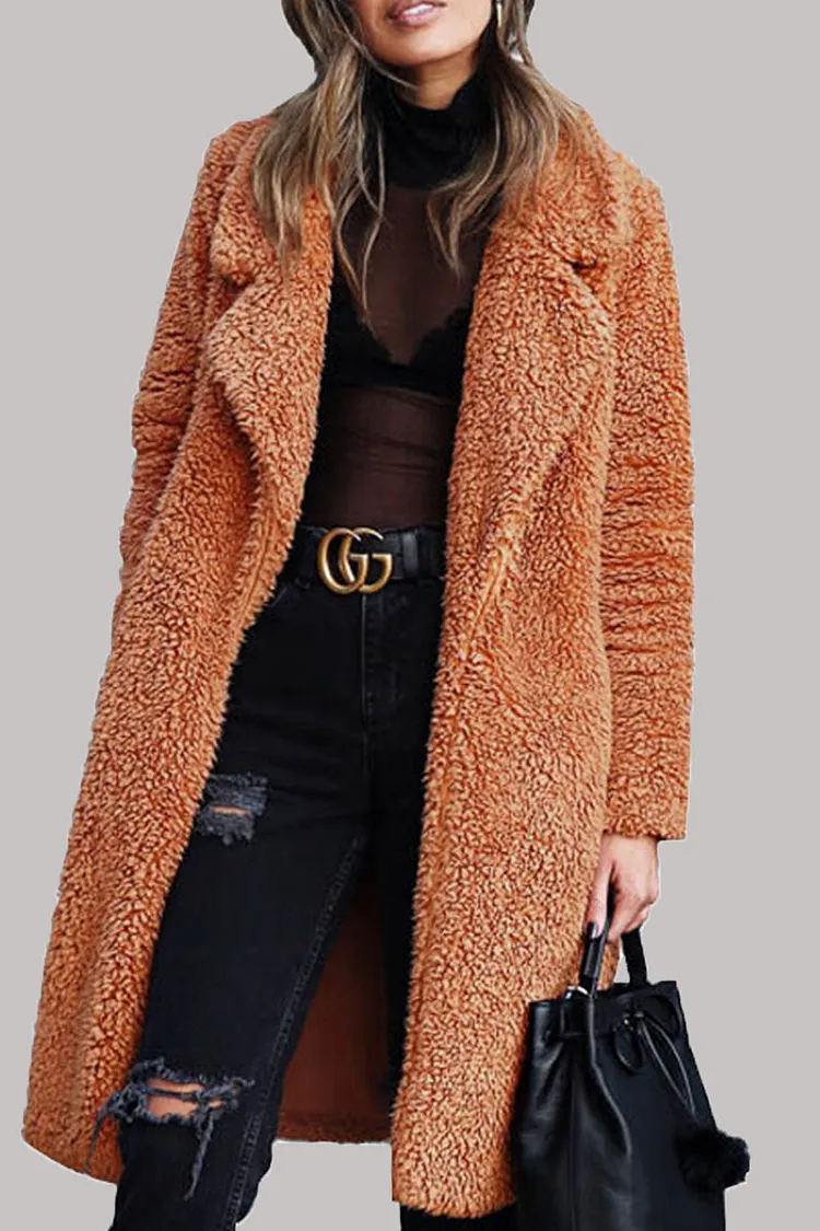 Fashion Street Solid Draw String Turndown Collar Outerwear(6 Colors)