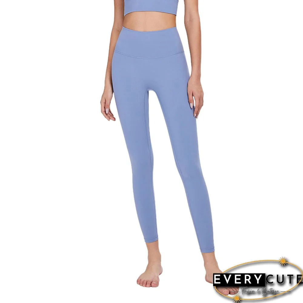 Ice Blue Without T Line High Waist Fitness Pants