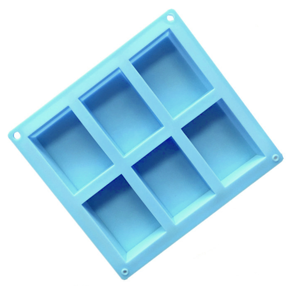 

6 Cavity Rectangle (Blue) Silicone Mold - Baking, 501 Original