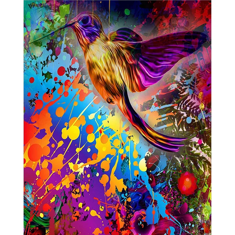Abstract Hummingbird 40*50CM (Canvas) Full Round Drill Diamond Painting gbfke