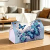 Blue Butterfly DIY PULeather Diamond Painting Tissue Box for Adults Beginners Gem Art Painting Napkin Holder for Living Room Bedroom Bathroom Table Decor