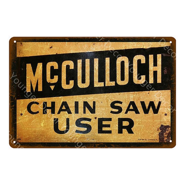 Mcculloch Chain Saw - Vintage Tin Signs/Wooden Signs - 20*30cm/30*40cm