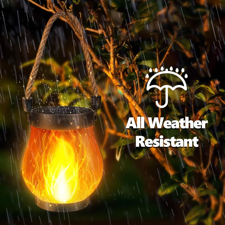 🔥 Flickering Flame Solar Lantern Light 