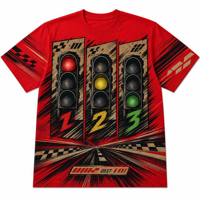Motorsport Signal Grid Cotton T-Shirt