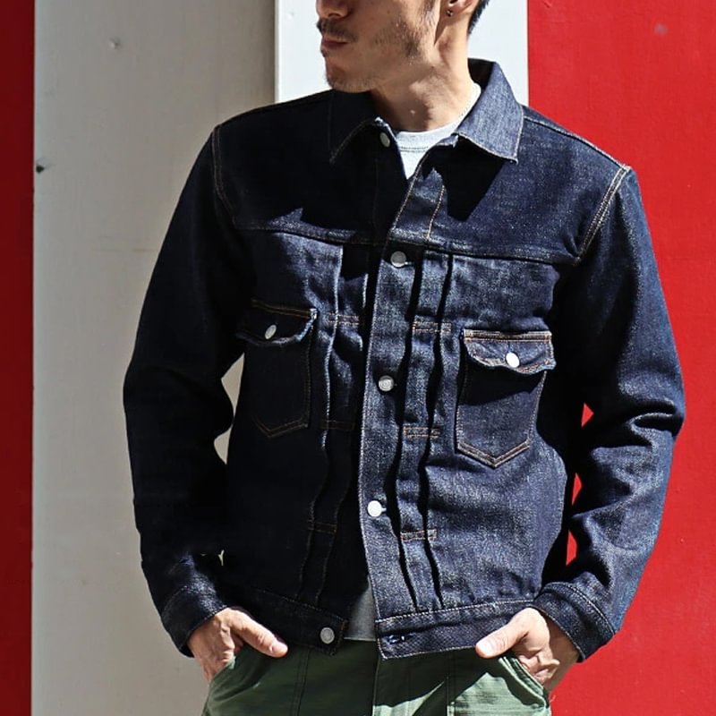 Fashion Denim Dark Blue Long Sleeve Bomber Jacket