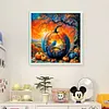 Pumpkin Silhouette Crow-11CT Stamped Cross Stitch 40*40cm/15.75*15.75in tapestrymarket