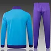 2025/2026 Real Madrid Light Blue Retro Long Zipped Jacket Football Shirt 1:1 Thai Quality