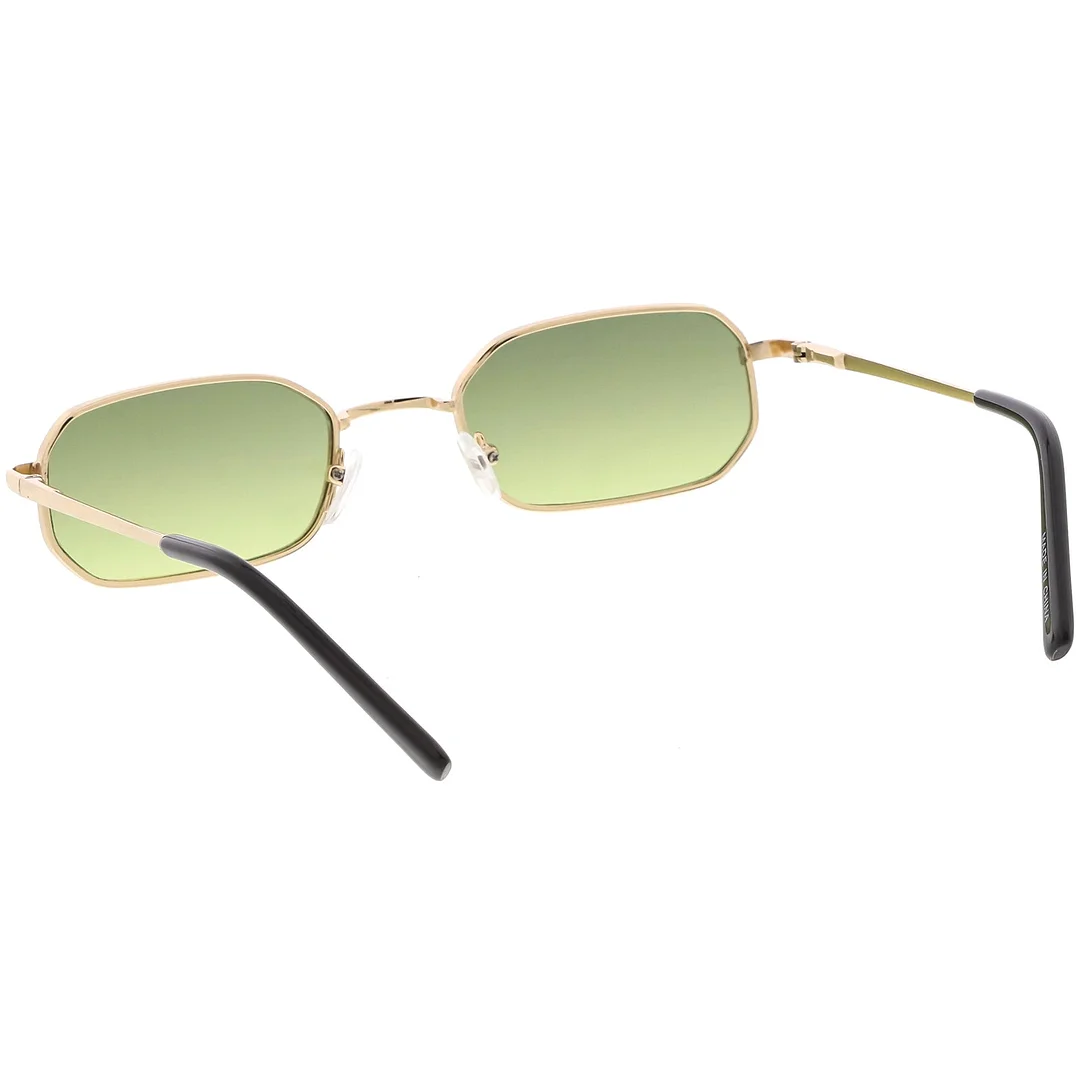 Extreme Small Metal Rectangle glasses Thick Frame Flat Lens 48mm