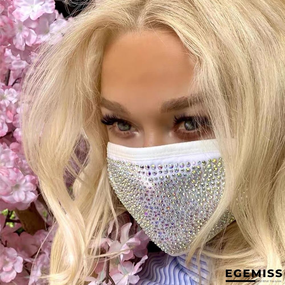 White Fashion Casual Patchwork Hot Drill Mask | EGEMISS