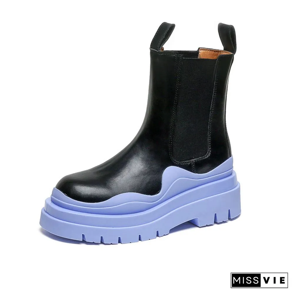 Slip-On Colorblock Platform Boots
