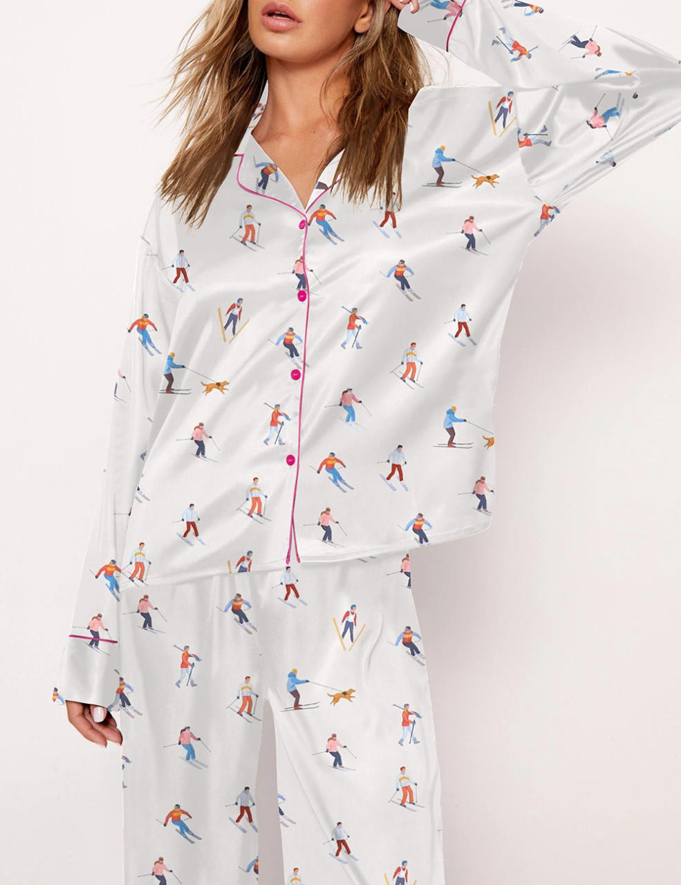 Rotimia Skiing Holiday Long Sleeves  Pajama Set