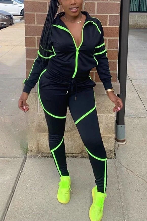 Fashion Casual Stitching Zipper Set