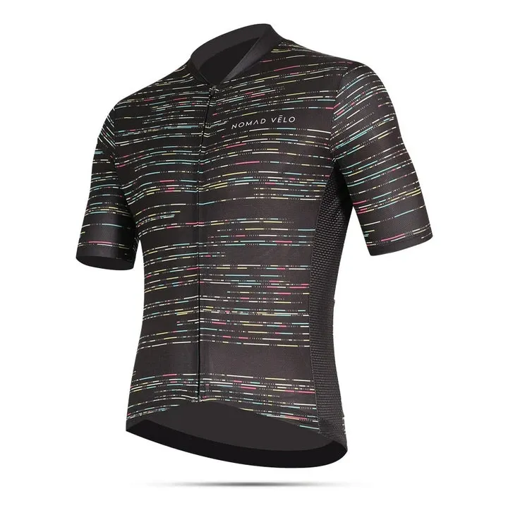 Lightweight Road Cycling Jersey with Geometric Design – Binary Jersey