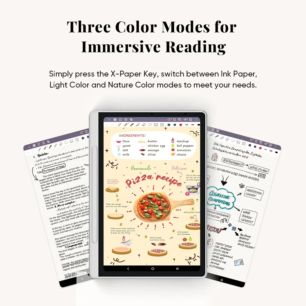 T----Pad Android 14 Graphic Tablet Business Digital Writing Notebook Pad 3-in-1 Color Ink Paper E-book Reader