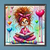 Diamond Painting-DIY Full Round Drill Cartoon Girl(40x40cm)