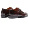 Handmade Fashion Mens Monk Strap Leather Dress Wedding Shoes