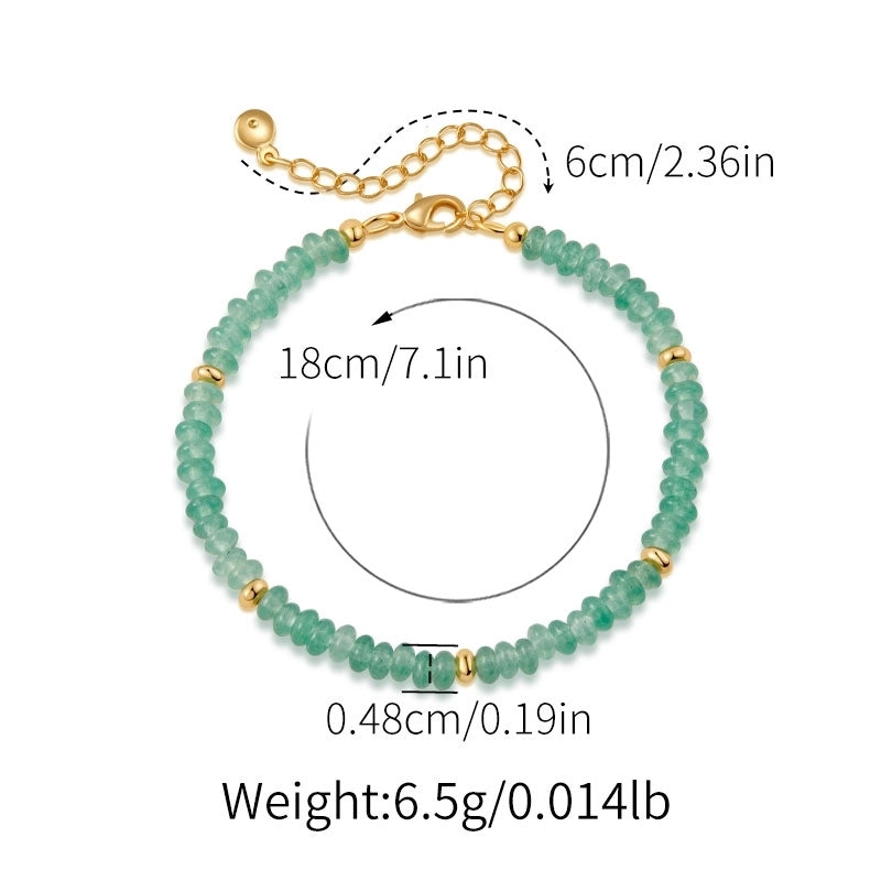 Turquoise Copper Beaded Crystal Artificial Crystal Natural Stone Turquoise Bracelets