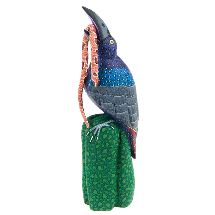 Bird With Snake - Oaxacan Alebrije Wood Carving - Eleazar Morales