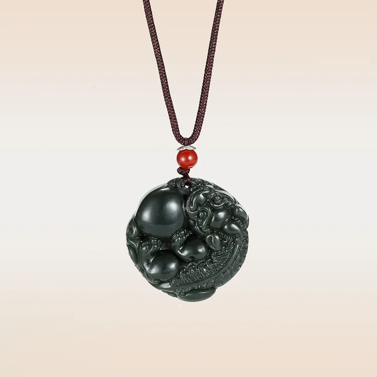 Pixiu Nephrite Jade Necklace