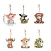 6pcs/set DIY Diamond Painting Special Shape Double Sided  Diamond Art Keyring Keychain Kit (Calf)